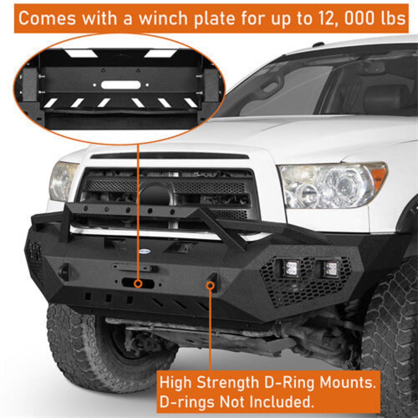 Hooke Road Front Bumper w/Hoop & Rear Bumper(07-13 Toyota Tundra) - HE.5200A&HE.5200B&HE.5201