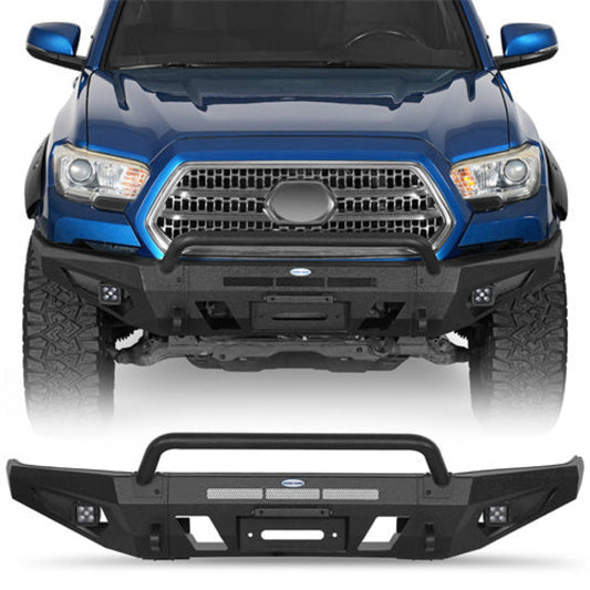 Front Bumper w/ Winch Plate (16-23 Toyota Tacoma) - Hooke Road - HE.4233-S