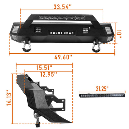 Hooke Road Front & Rear Bumpers Combo(16-23 Toyota Tacoma 3rd Gen) - HE.4202&HE.4200-1