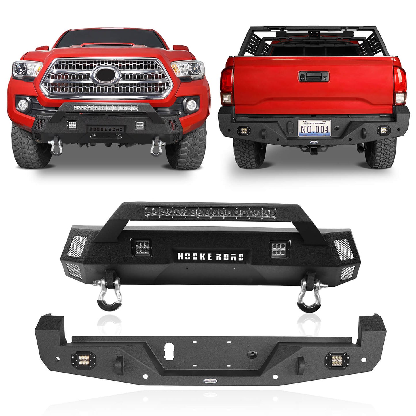 Hooke Road Front & Rear Bumpers Combo(16-23 Toyota Tacoma 3rd Gen) - HE.4202&HE.4200-1