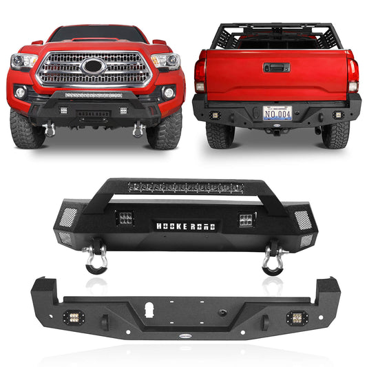 Hooke Road Front & Rear Bumpers Combo(16-23 Toyota Tacoma 3rd Gen) - HE.4202&HE.4200-1
