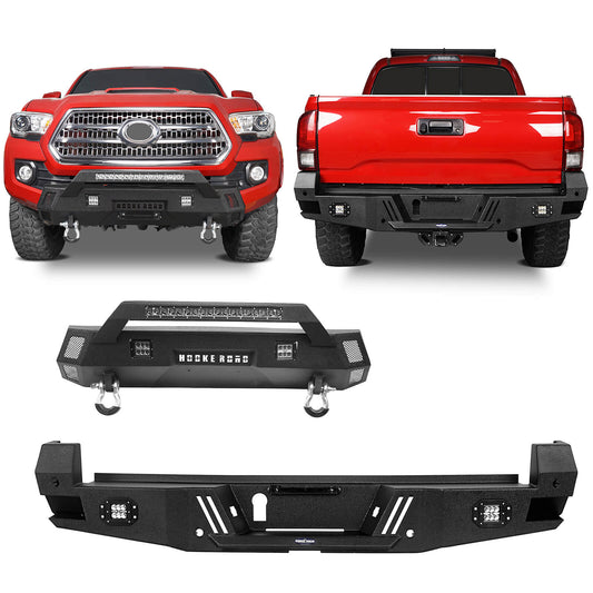 Hooke Road HR Front & Rear Bumpers Combo(16-23 Toyota Tacoma 3rd Gen) - HE.4204&HE.4202