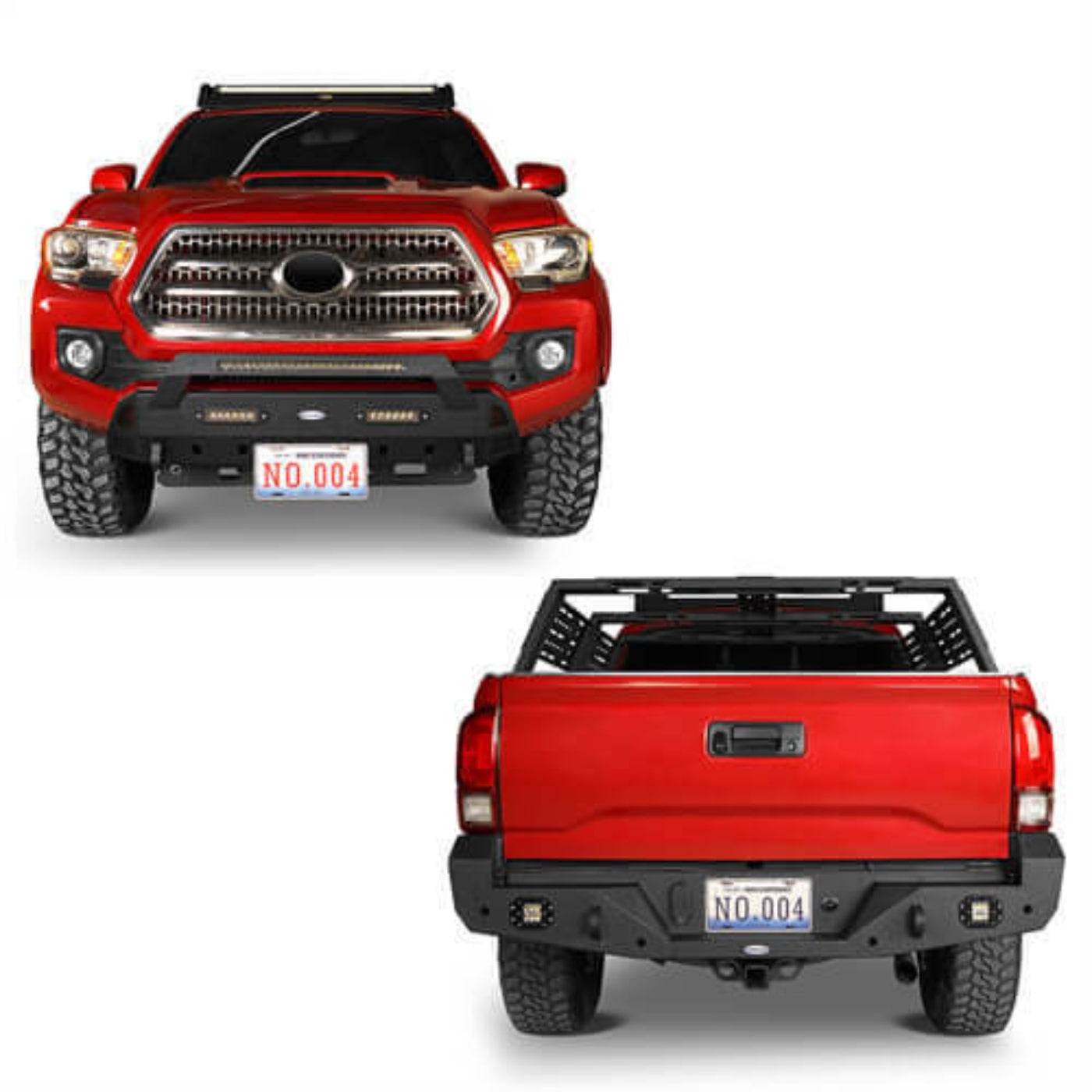 Hooke Road Front & Rear Bumpers Combo(16-23 Toyota Tacoma 3rd Gen) - HE.4203&HE.4200-1