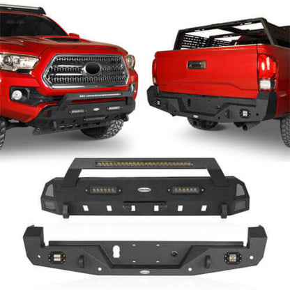 Hooke Road Front & Rear Bumpers Combo(16-23 Toyota Tacoma 3rd Gen) - HE.4203&HE.4200-1