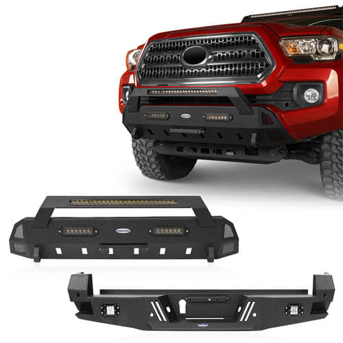 Hooke Road HR Front & Rear Bumpers Combo(16-23 Toyota Tacoma 3rd Gen) - HE.4204&HE.4203
