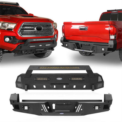 Hooke Road HR Front & Rear Bumpers Combo(16-23 Toyota Tacoma 3rd Gen) - HE.4204&HE.4203