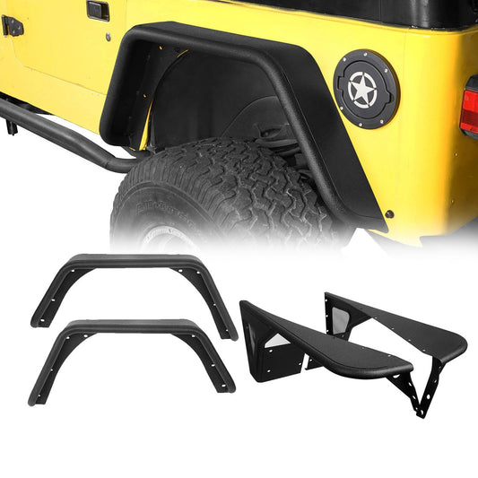 Hooke Road Front & Rear Fender Flares Tubular Fenders(97-06 Jeep Wrangler TJ) - HE.1003&HE.1024