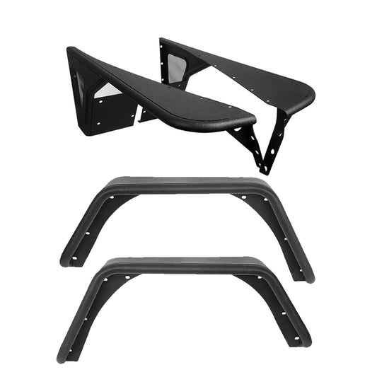 Hooke Road Front & Rear Fender Flares Tubular Fenders(97-06 Jeep Wrangler TJ) - HE.1003&HE.1024