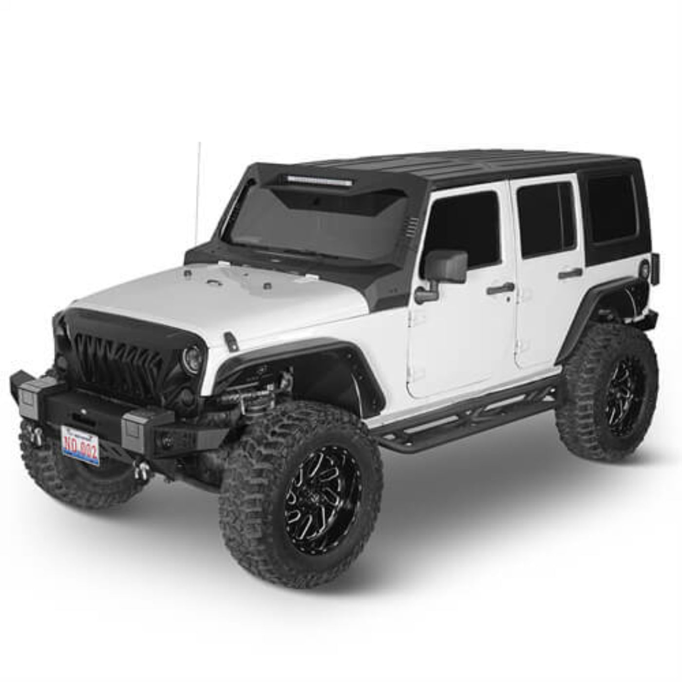 Front & Rear Tube Fender Flares Kit For 2007-2018 Jeep Wrangler JK - Hooke Road - HE.2086
