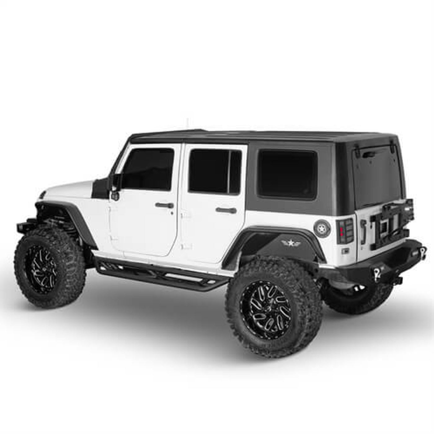 Front & Rear Tube Fender Flares Kit For 2007-2018 Jeep Wrangler JK - Hooke Road - HE.2086
