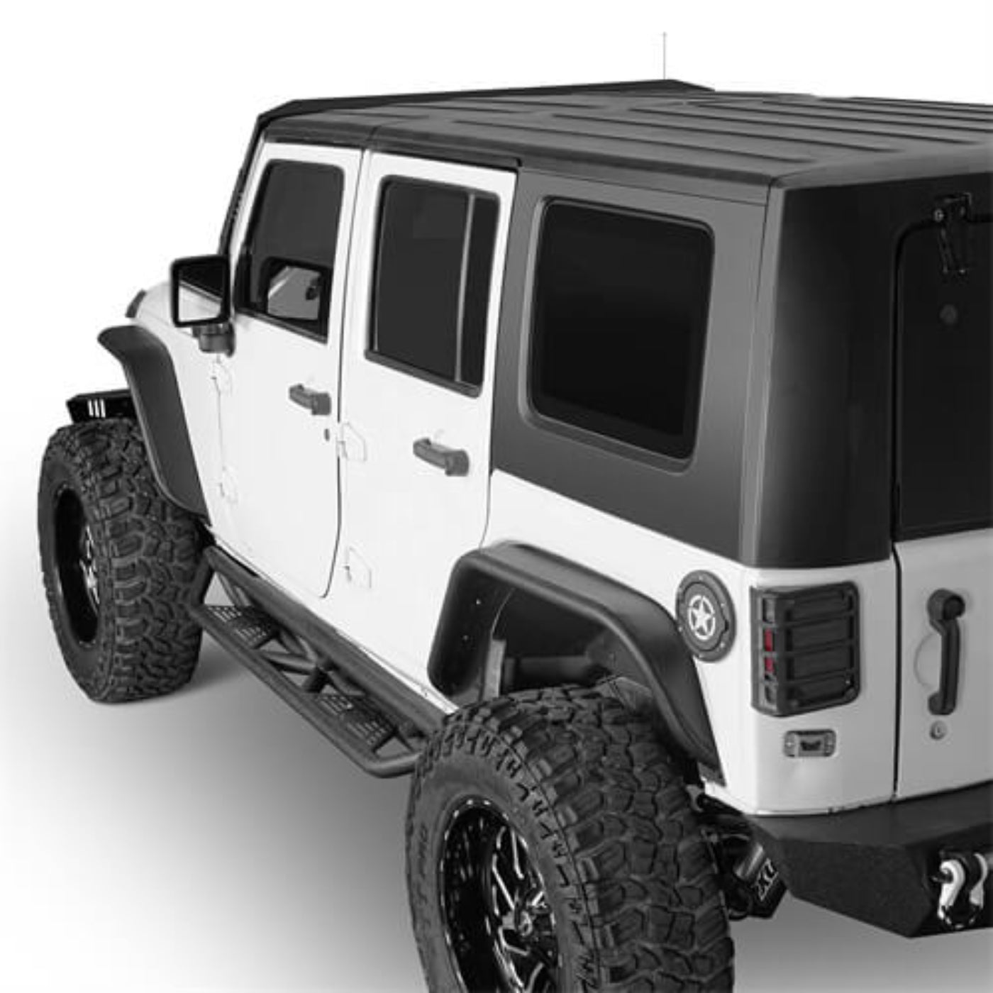 Front & Rear Tube Fender Flares Kit For 2007-2018 Jeep Wrangler JK - Hooke Road - HE.2086