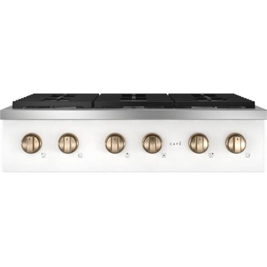 Cafe 2-Piece Package CGU366P4TW2 36 Inch Commercial-Style Gas Rangetop and CSB913P4VW2 30 Inch Built-In Smart Microwave Oven