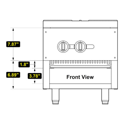 Serv-Ware SSSP-1 18” Dual Ring Cast Iron Stock Pot with 1 Burner and 1 Open Front Cabinet, Natural Gas, 110,000 BTU - SSSP-1