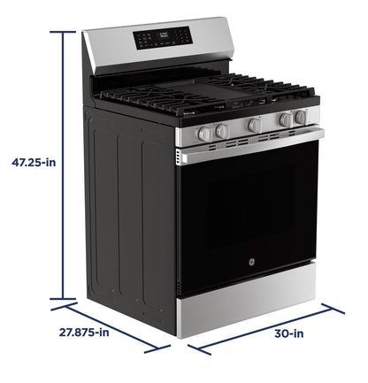 GE APPLIANCES GGF600AVSS GE® 30" Free-Standing Gas Convection Range with No Preheat Air Fry and EasyWash™ Oven Tray in Stainless Steel - GGF600AVSS
