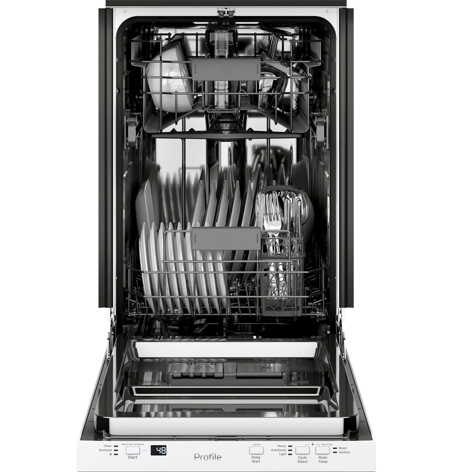 GE APPLIANCES GE Profile 18" ADA Compliant in Stainless Steel Interior Dishwasher with Sanitize Cycle White - PDT145SGLWW