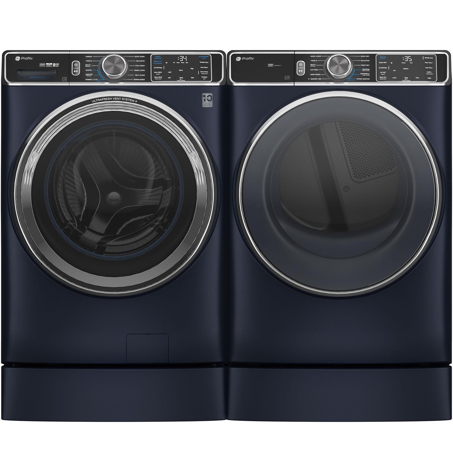 GE APPLIANCES PFD87ESPVRS GE Profile™ 7.8 cu. ft. Capacity Smart Front Load Electric Dryer with Steam and Sanitize Cycle Blue - PFD87ESPVRS