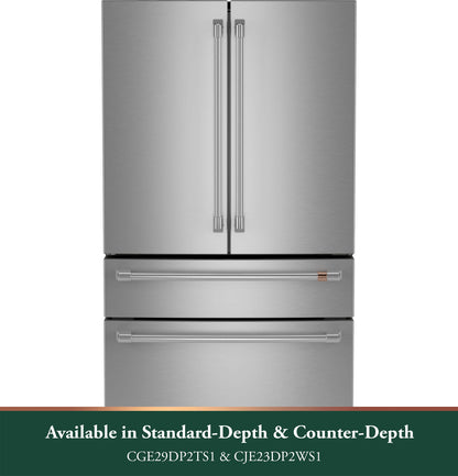 CAFE CGE29DP2TS1 CAFé™ ENERGY STAR® 28.7 Cu. Ft. Smart 4-Door French-Door Refrigerator With Dual-Dispense AutoFill Pitcher in Stainless Steel - CGE29DP2TS1