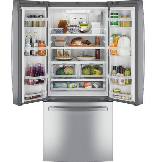 GE APPLIANCES 20.8 Cu. Ft. French-Door Refrigerator in Stainless Steel - GNE21FYKFS