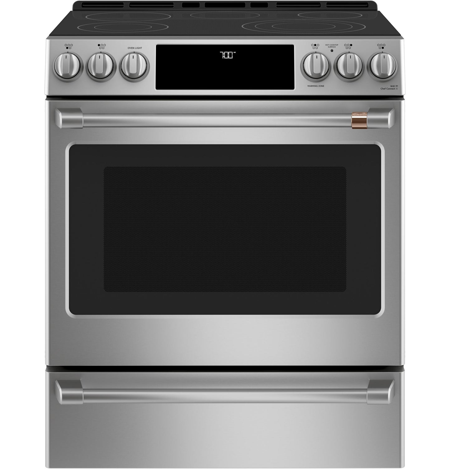 CAFE CES700P2MS1 CAFé™ 30" Smart Slide-In, Front-Control, Radiant and Convection Range in Stainless Steel - CES700P2MS1