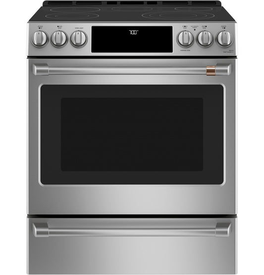 CAFE CES700P2MS1 CAFé™ 30" Smart Slide-In, Front-Control, Radiant and Convection Range in Stainless Steel - CES700P2MS1
