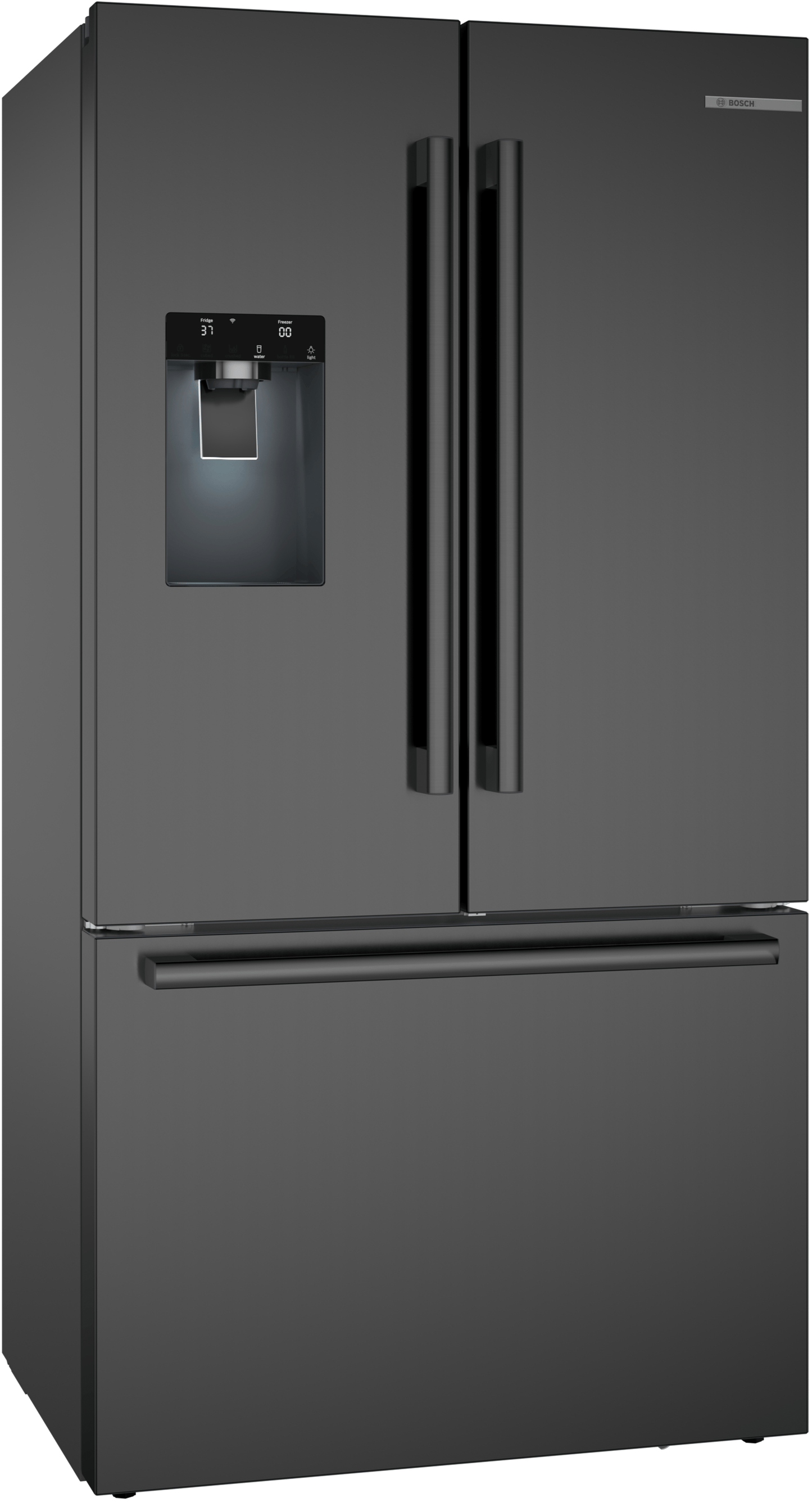 BOSCH B36CD52SNB 500 Series, French Door Bottom freezer, multi door, 36'', Black inox-antifingerprint, Total No Frost Black in Stainless Steel - B36CD52SNB