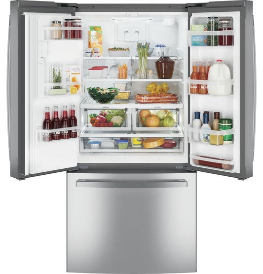 GE APPLIANCES GE 23.6 Cu. Ft. French-Door Refrigerator in Stainless Steel - GFE24JYKFS