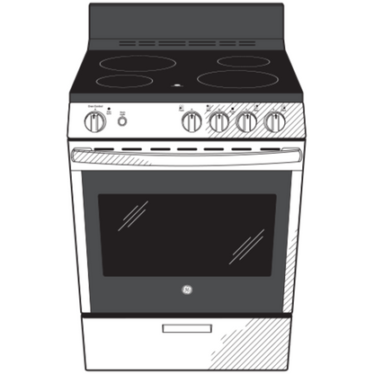 GE APPLIANCES JAS640RMSS GE® ENERGY STAR® 24" Free-Standing/Slide-in Front Control Range with Steam Clean and Large Window in Stainless Steel - JAS640RMSS
