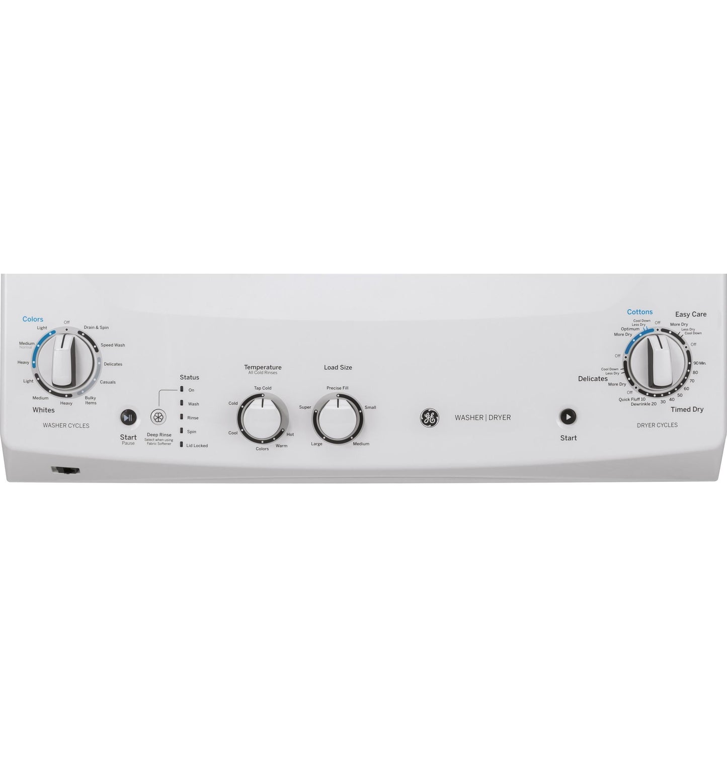GE APPLIANCES GE Unitized Spacemaker 3.8 cu. ft. Capacity Washer with in Stainless Steel Basket and 5.9 cu. ft. Capacity Long Vent Electric Dryer White - GUV27ESSMWW