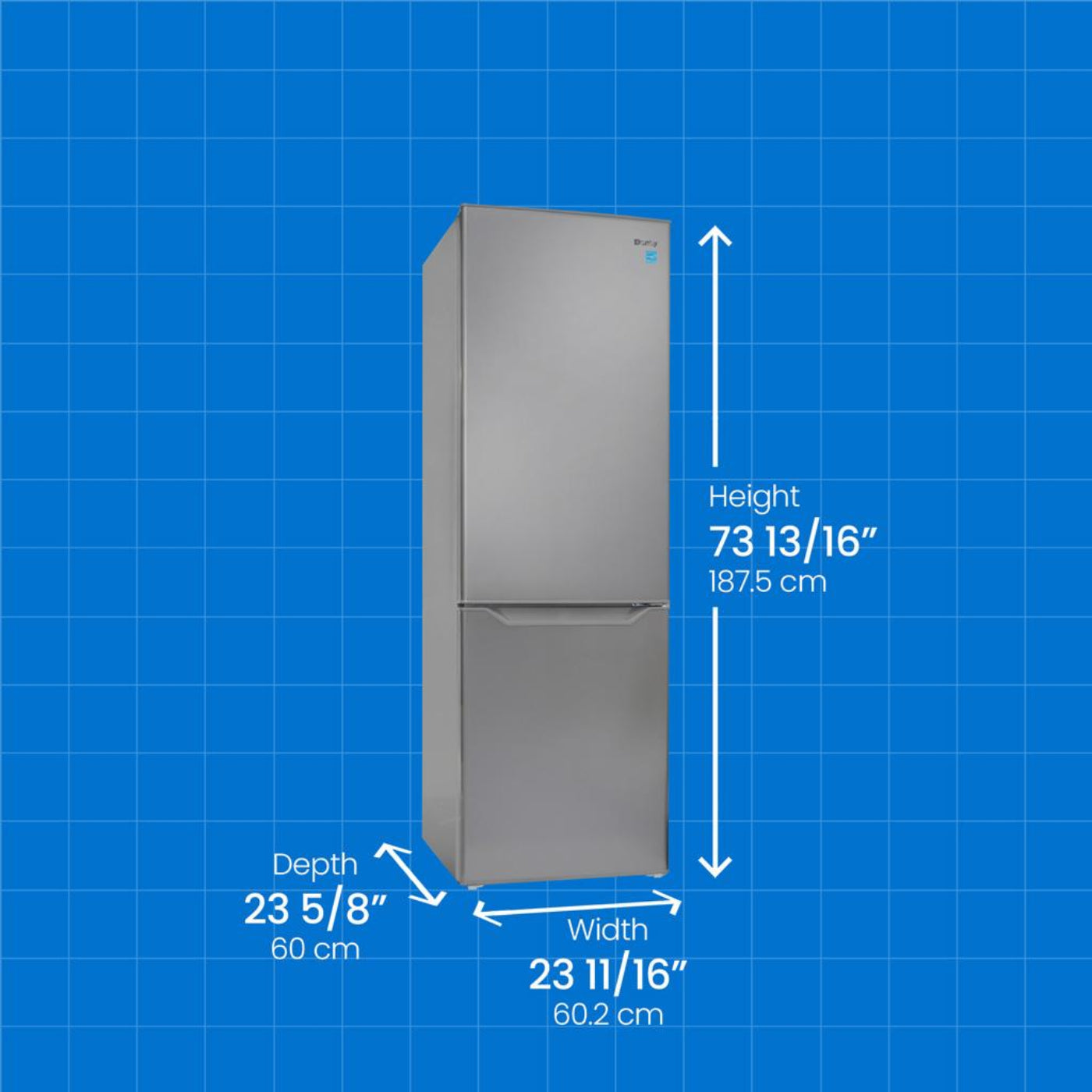 DANBY Danby 10.3 cu. ft. Bottom Mount Apartment Size Fridge in Stainless Steel Look in Stainless Steel - DBMF100B1SLDB