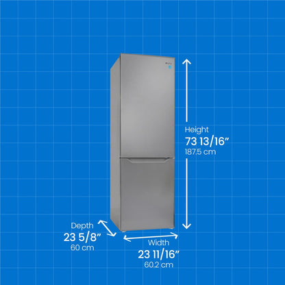 DANBY Danby 10.3 cu. ft. Bottom Mount Apartment Size Fridge in Stainless Steel Look in Stainless Steel - DBMF100B1SLDB
