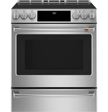 CAFE CHS900P2MS1 CAFé™ 30" Smart Slide-In, Front-Control, Induction and Convection Range with Warming Drawer in Stainless Steel - CHS900P2MS1