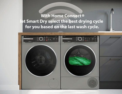 BOSCH WQB245AXUC 800 Series, heat pump dryer, Silver inox Silver