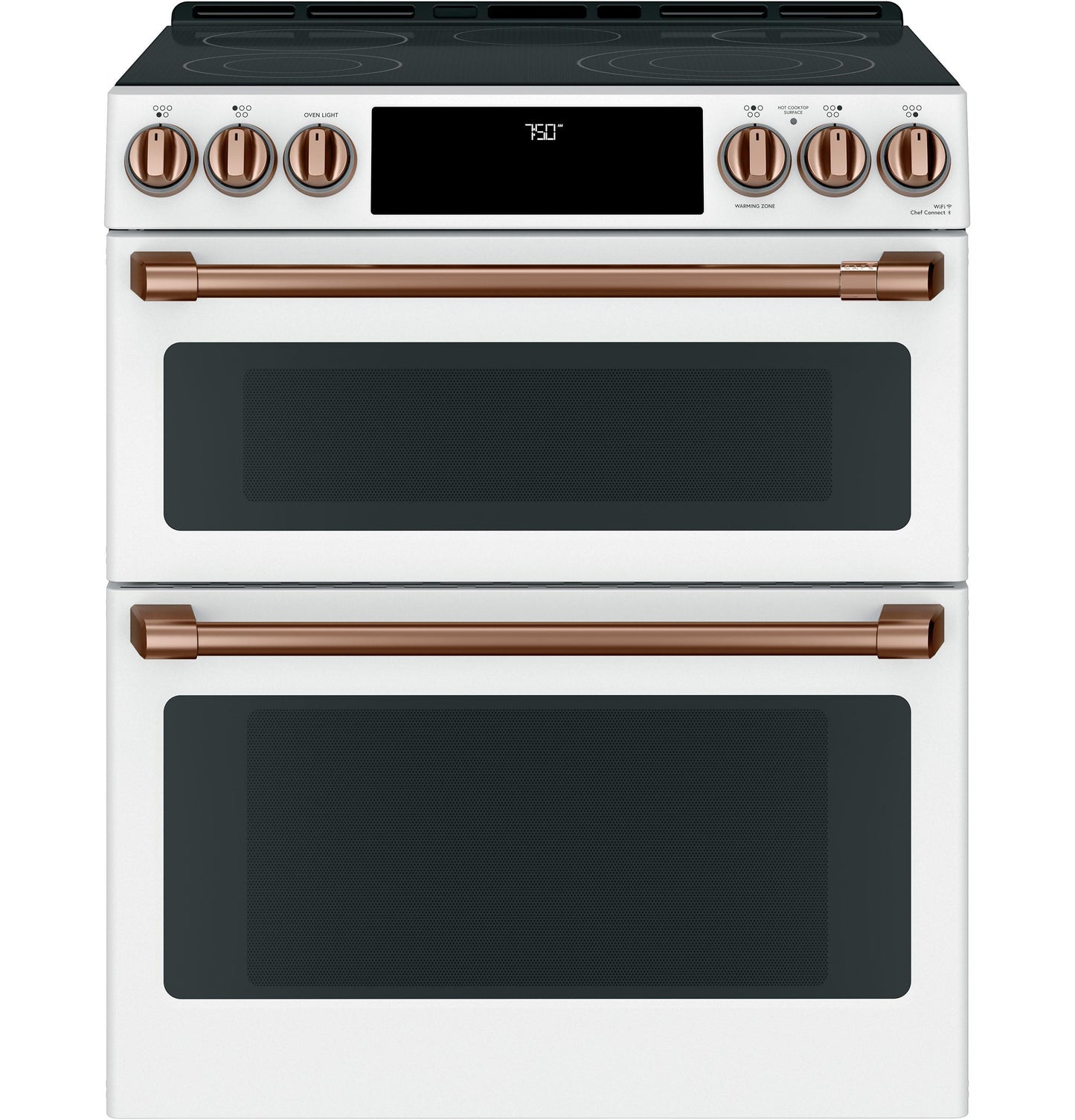 CAFE CES750P4MW2 CAFé™ 30" Smart Slide-In, Front-Control, Radiant and Convection Double-Oven Range White - CES750P4MW2