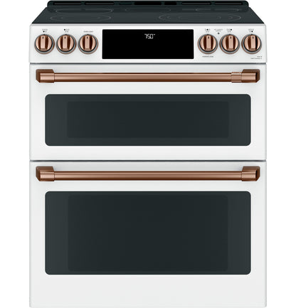 CAFE CES750P4MW2 CAFé™ 30" Smart Slide-In, Front-Control, Radiant and Convection Double-Oven Range White - CES750P4MW2