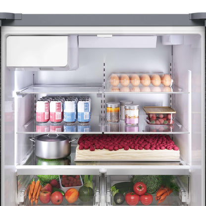 BOSCH B36FD52SNS 500 Series, French Door Bottom freezer, multi door, 36'', Brushed steel (with anti-fingerprint), Total No Frost in Stainless Steel - B36FD52SNS