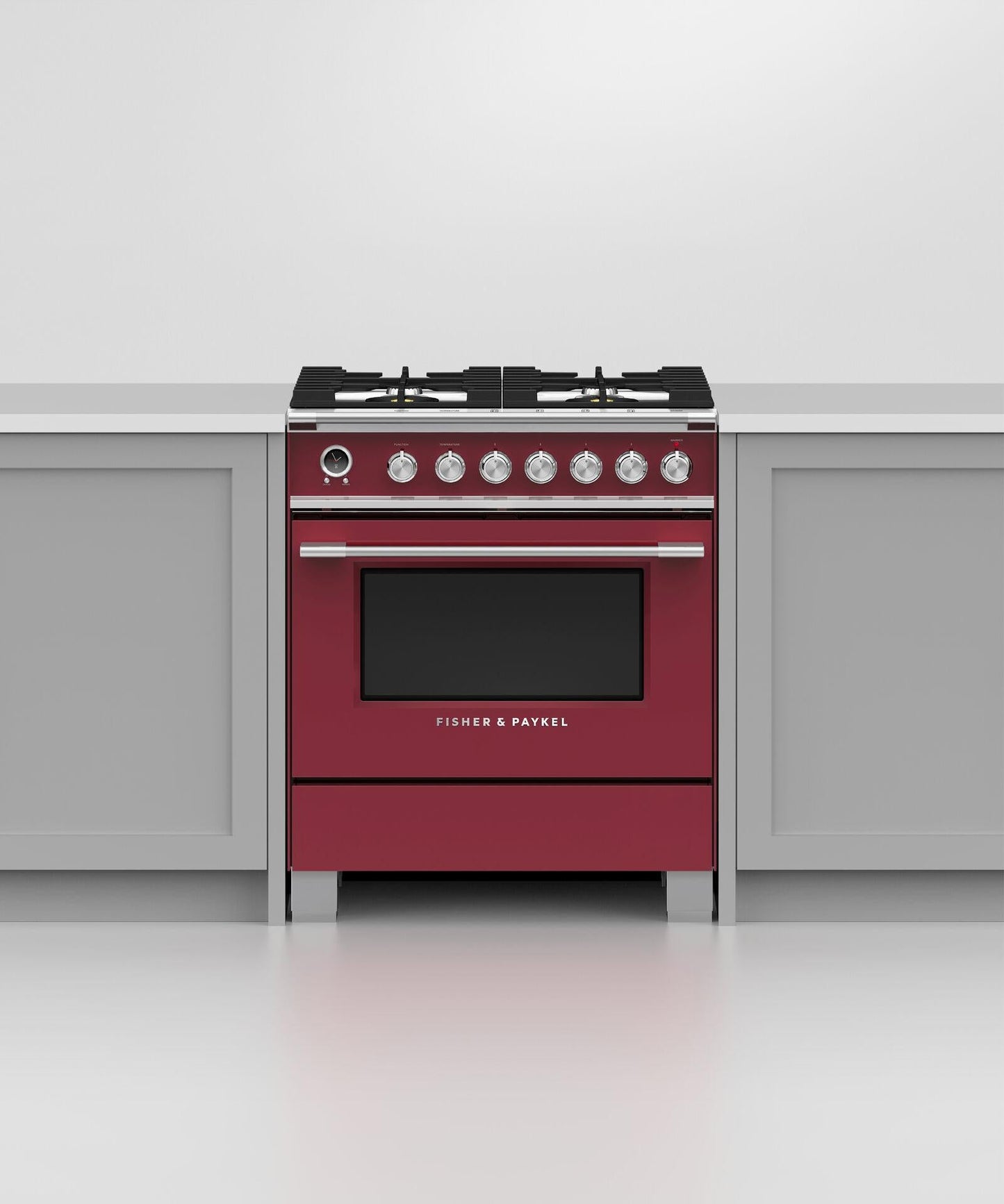 FISHER & PAYKEL OR30SCG6R1 30" Series 9 Classic 4 Burner Dual Fuel Self-Cleaning Range Red - OR30SCG6R1