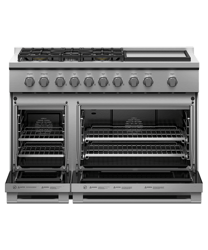 FISHER & PAYKEL RGV3485GDN 48" Series 7 Professional 5 Burner with Griddle Gas Range in Stainless Steel - RGV3485GDN