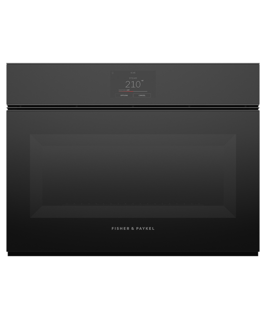 FISHER & PAYKEL OS24NMTNB1 24" Series 9 Minimal Handleless Compact Combi-Steam Oven Black - OS24NMTNB1