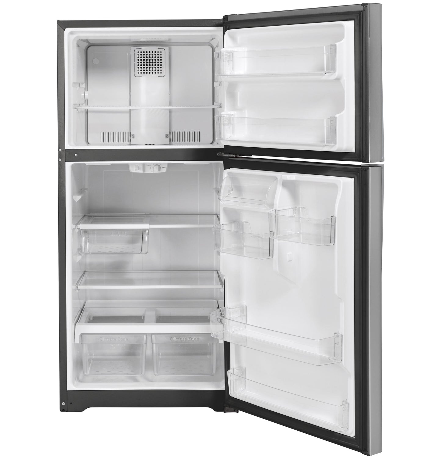 GE APPLIANCES GE 19.2 Cu. Ft. Top-Freezer Refrigerator in Stainless Steel - GTE19JSNRSS