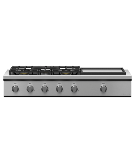 FISHER & PAYKEL CPV3485GDN 48" Series 9 5 Burner Gas with Griddle Rangetop in Stainless Steel - CPV3485GDN