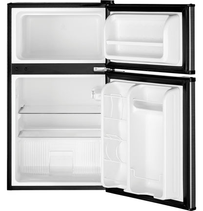 GE APPLIANCES GDE03GLKLB GE® ENERGY STAR® Double-Door Compact Refrigerator in Stainless Steel - GDE03GLKLB