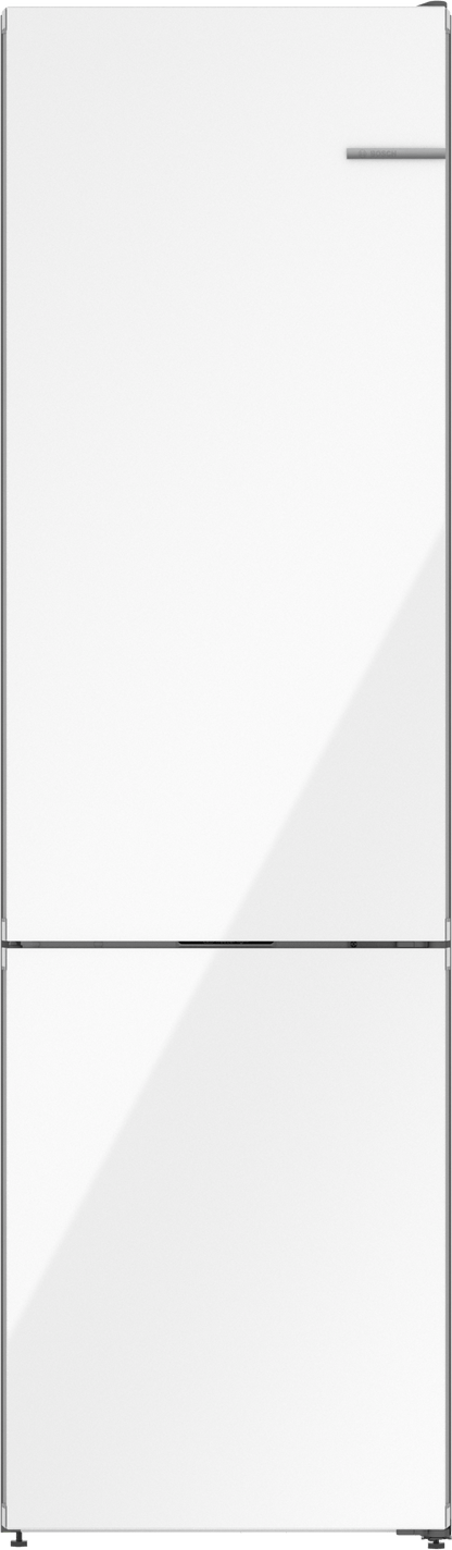 BOSCH B24CB80ESW 800 Series, free-standing fridge-freezer with freezer at bottom, glass door, 24'', White, Total No Frost White - B24CB80ESW