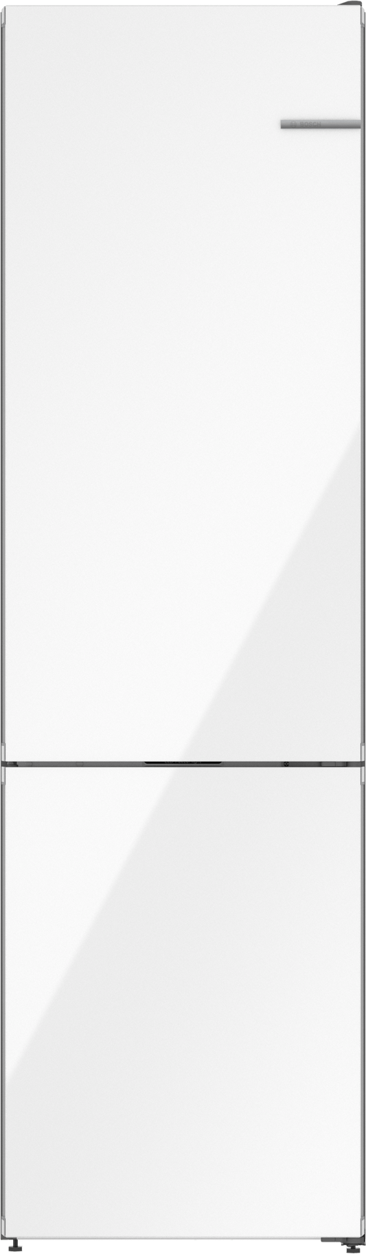BOSCH B24CB80ESW 800 Series, free-standing fridge-freezer with freezer at bottom, glass door, 24'', White, Total No Frost White - B24CB80ESW