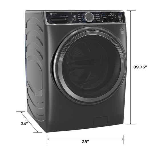 GE APPLIANCES GE Profile 5.5 cu. ft. Capacity Smart Front Load Steam Washer with UltraFresh Vent System+ and Smart Wash & Smart Rinse Gray - PFW955SPWDS
