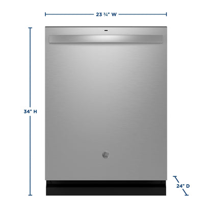 GE APPLIANCES GDT650SYVFS GE ENERGY STAR Fingerprint Resistant Top Control with in Stainless Steel Interior Dishwasher with Sanitize Cycle in Stainless Steel - GDT650SYVFS