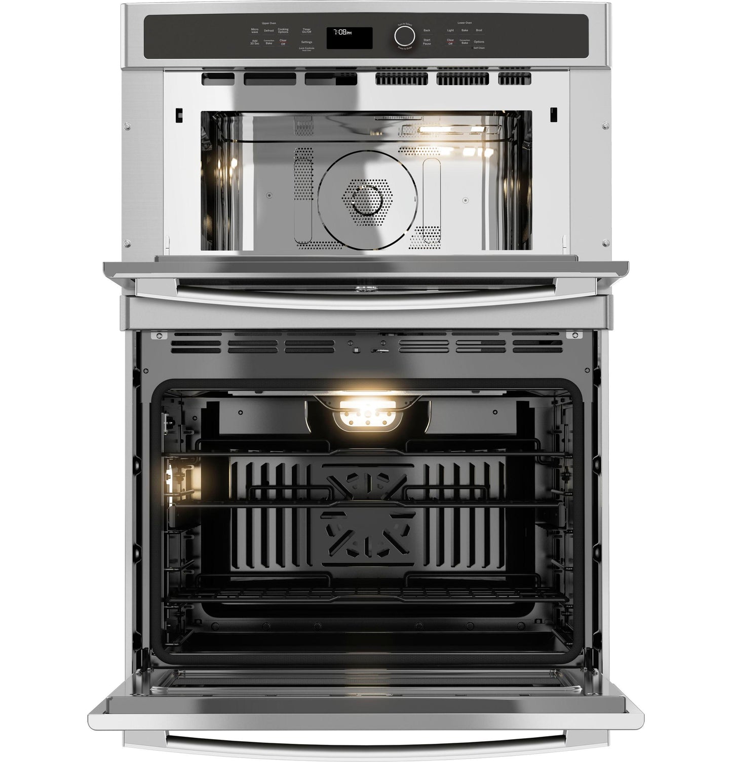 GE APPLIANCES Profile 30" Built-In Combination Convection Microwave/Convection Wall Oven in Stainless Steel - PT7800SHSS