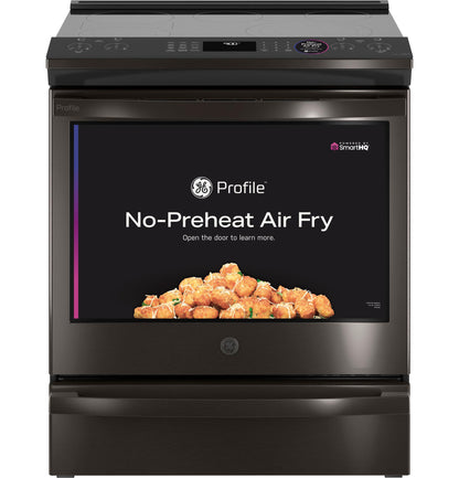 GE APPLIANCES PSS93BPTS GE Profile™ 30" Smart Slide-In Electric Convection Range with No Preheat Air Fry Black in Stainless Steel - PSS93BPTS