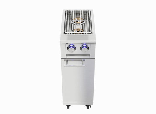 XO APPLIANCE XOGCARTSBXLT Cart with side burner (add to grill cart/ships LP with NG conversion kit) - XOGCARTSBXLT