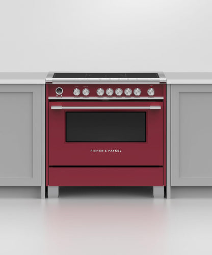 FISHER & PAYKEL OR36SCI6R1 36" Series 9 Classic 5 Zone Induction Self-Cleaning Range Red - OR36SCI6R1
