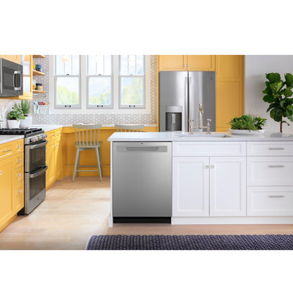 GE APPLIANCES GDP630PYRFS GE® ENERGY STAR® Top Control with Plastic Interior Dishwasher with Sanitize Cycle & Dry Boost in Stainless Steel - GDP630PYRFS
